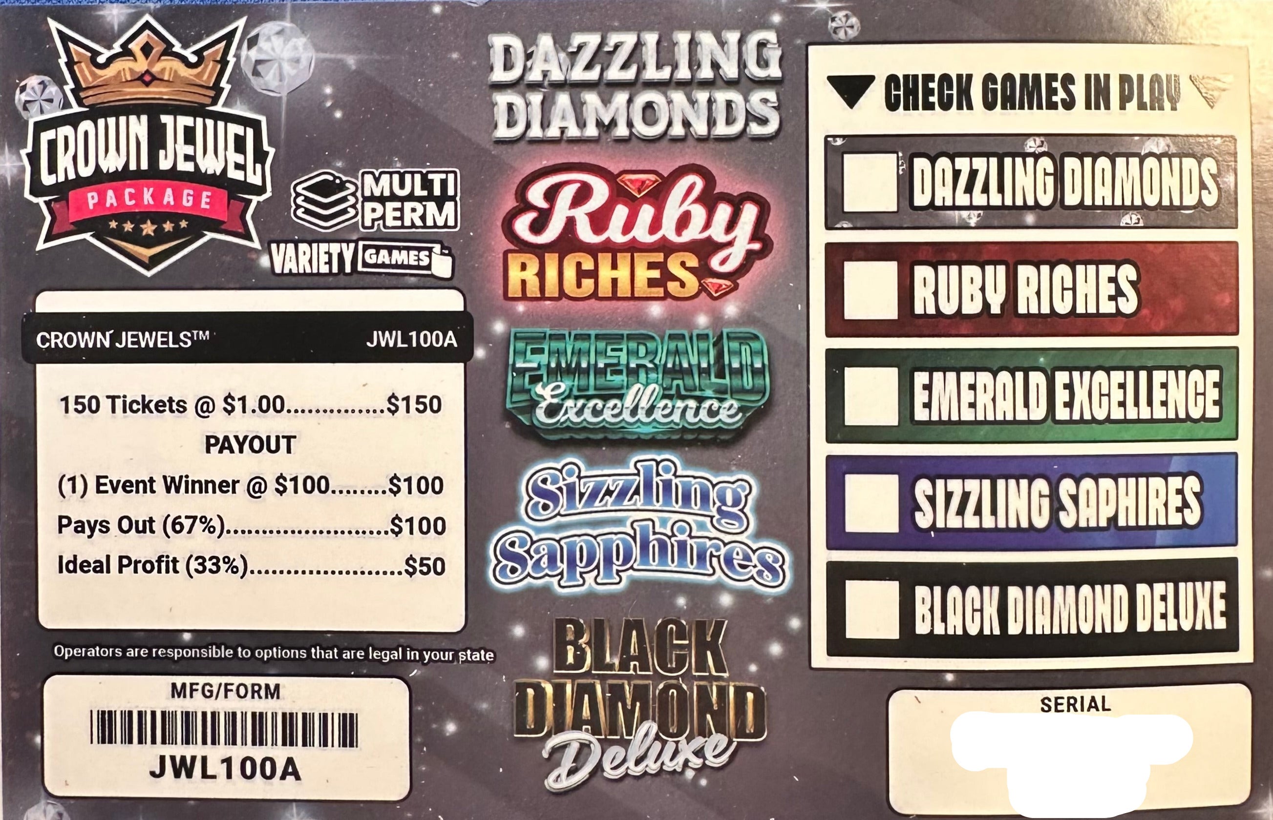 Crown Jewels $100 150ct