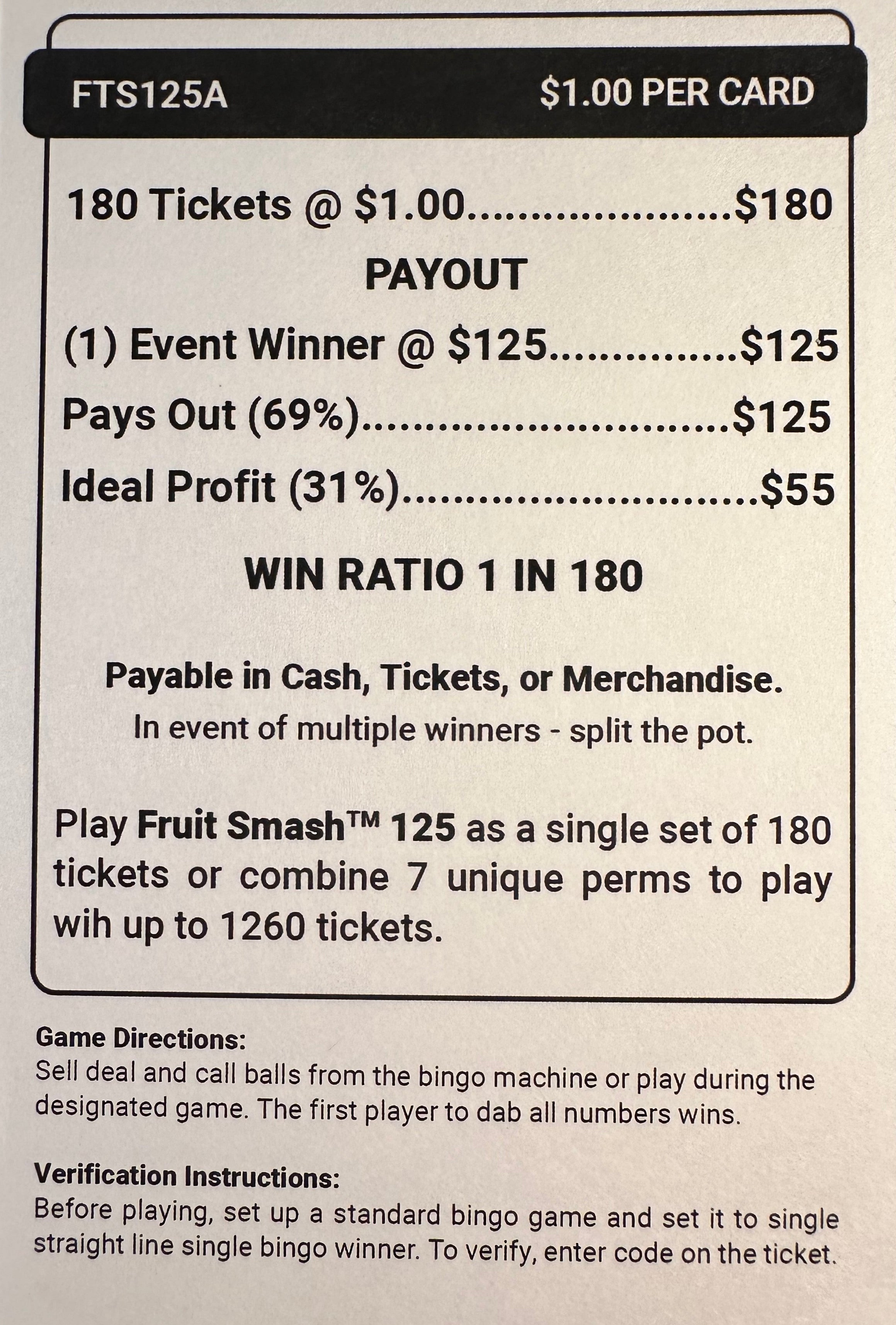 Fruit Smash $125 180ct