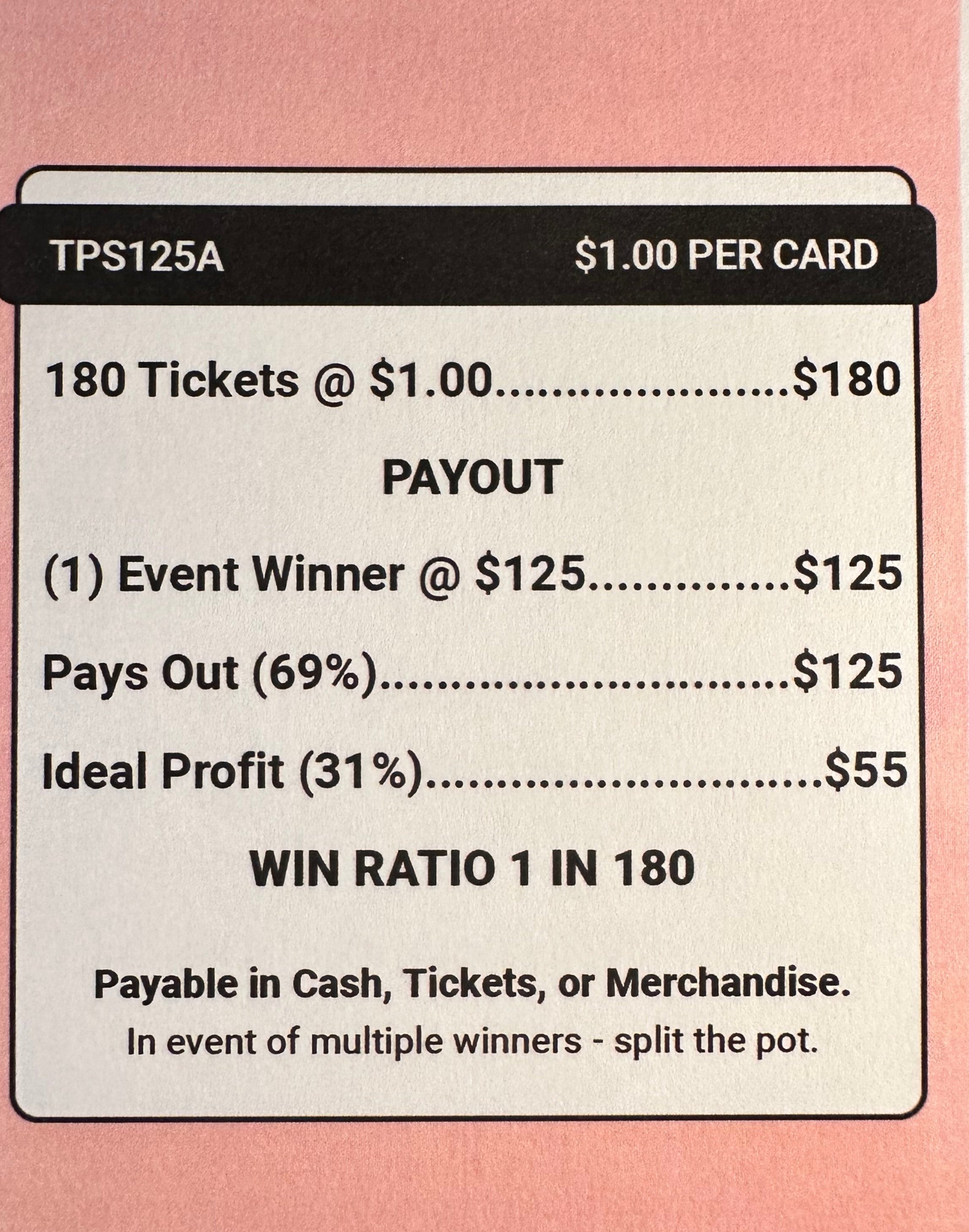 Triple Scoop $125 180ct