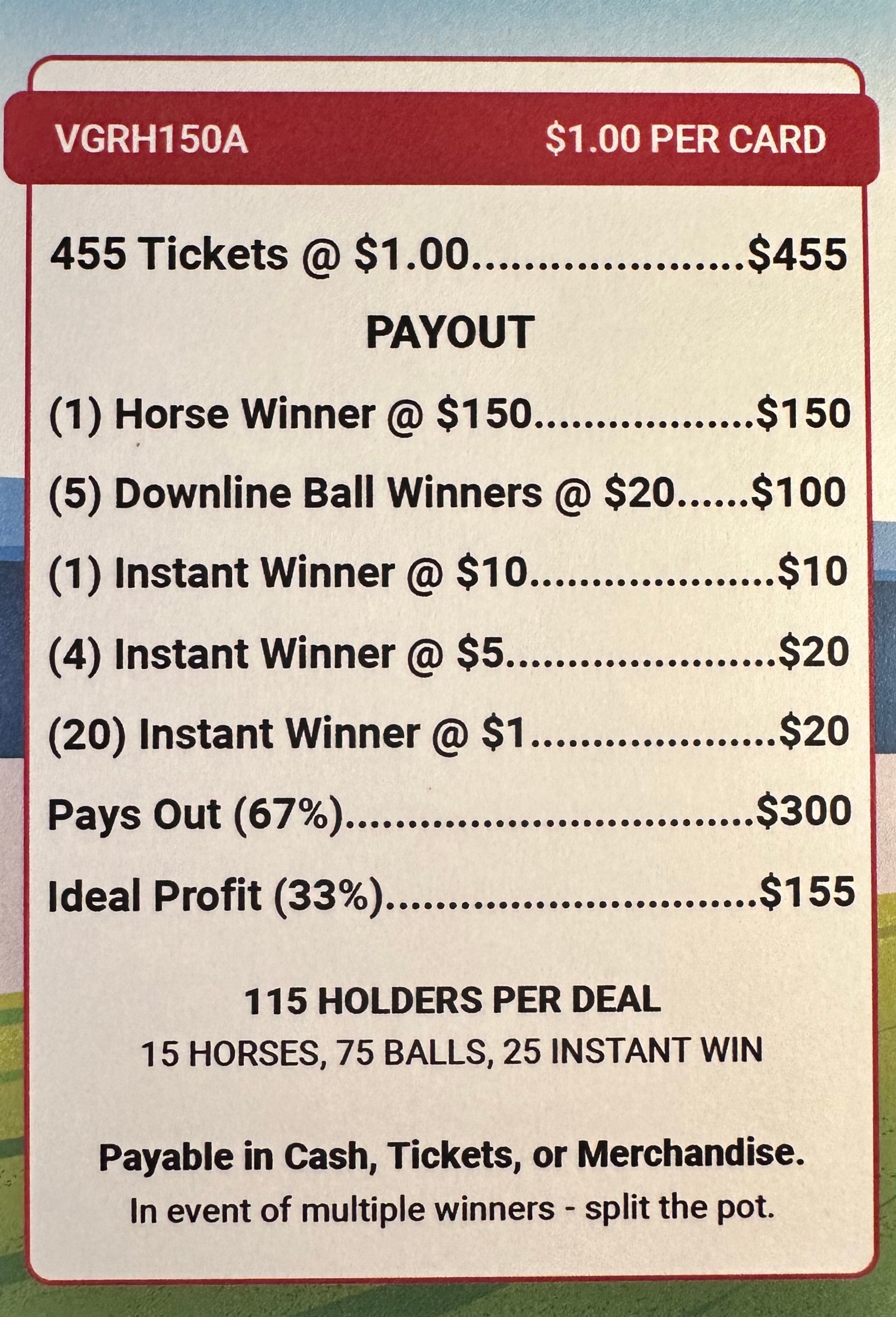 Racehorse $150 455ct