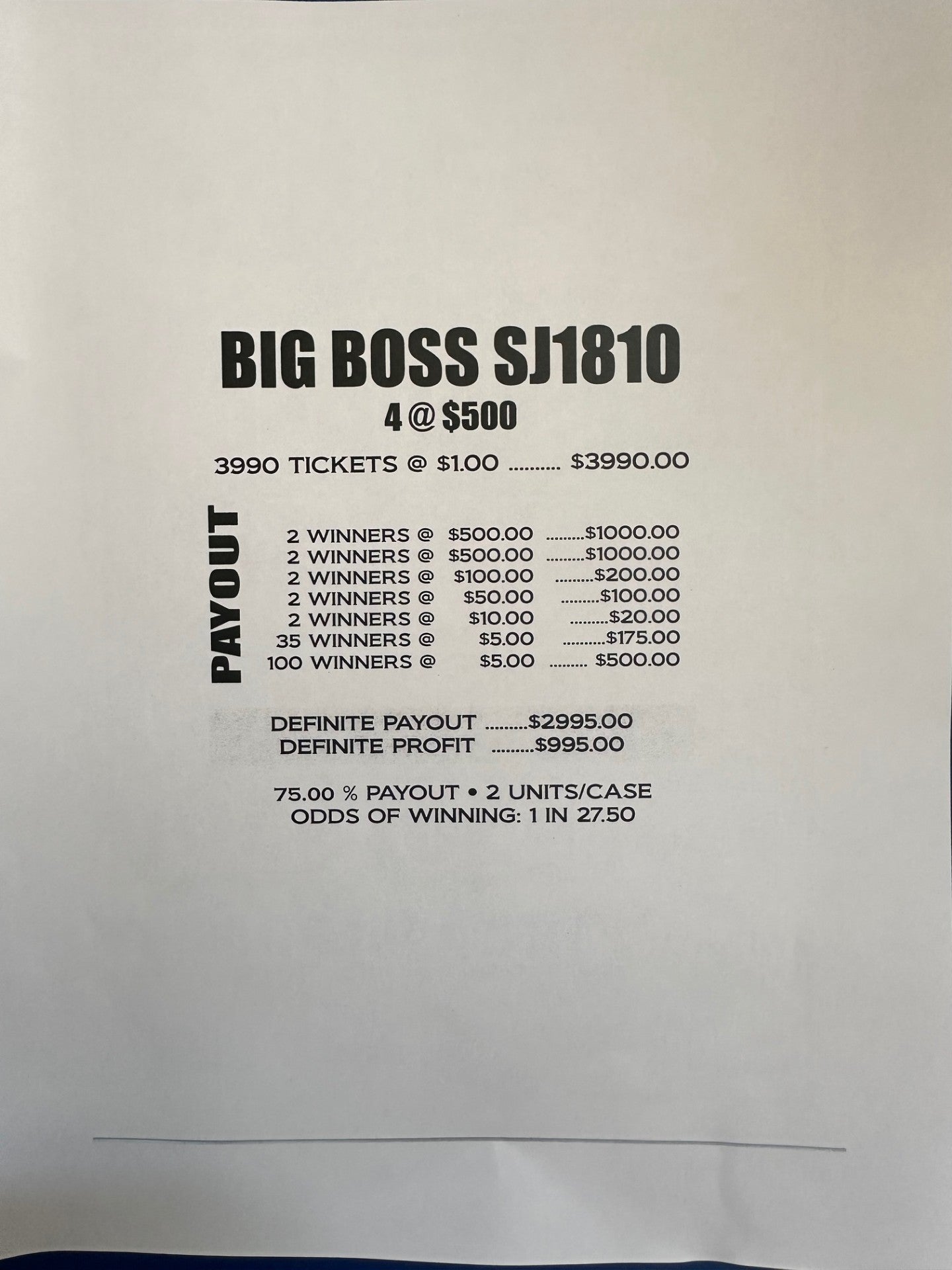 Big Boss $1 4@$500