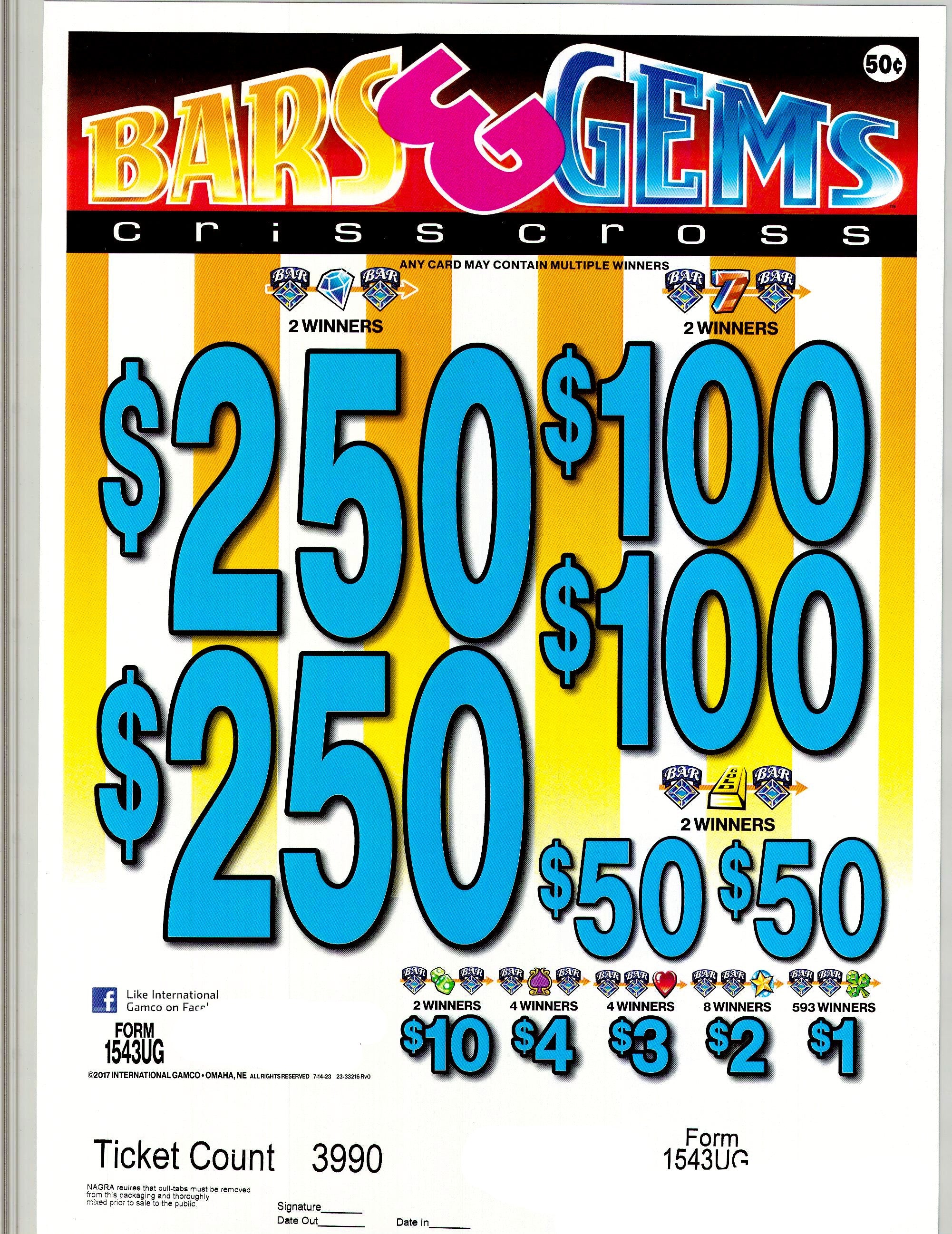 Bars & Gems $0.50 2@$250