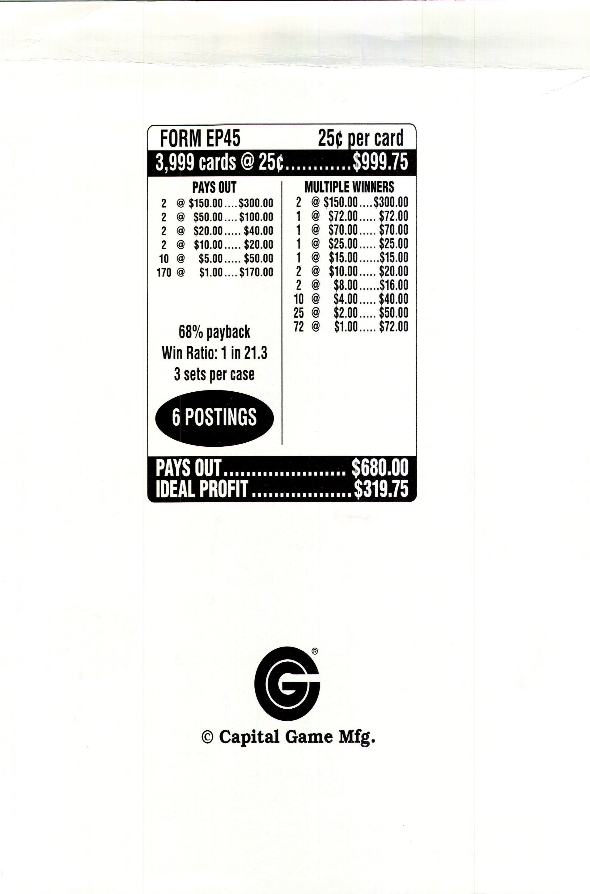 Crowns & Bars $0.25 2@$150