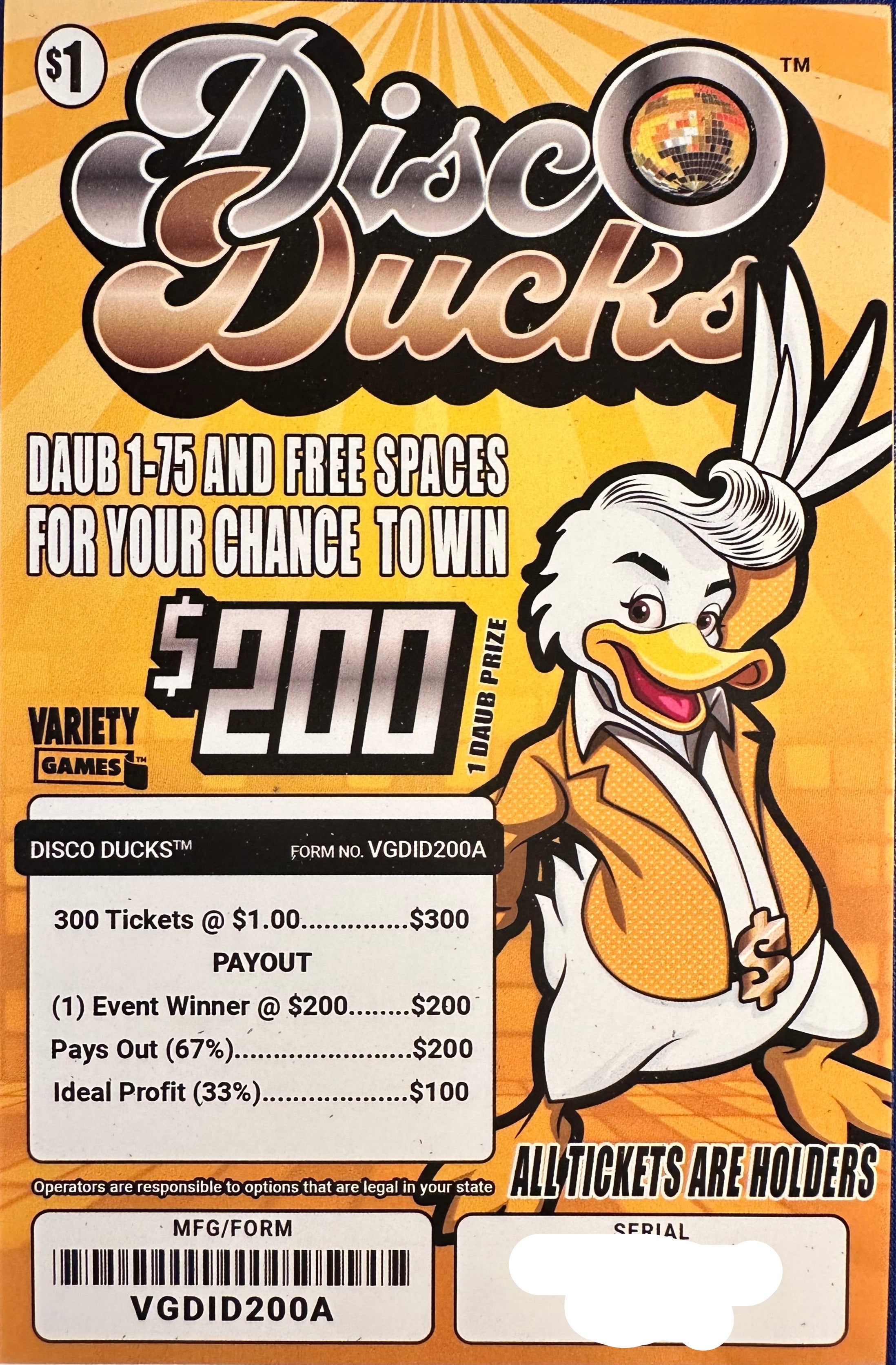 Disco Ducks $200 300ct