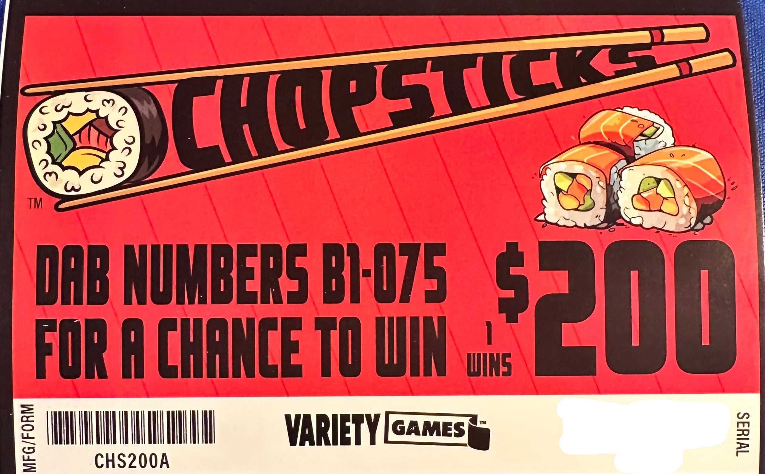 Chopsticks Zipper $200 300ct