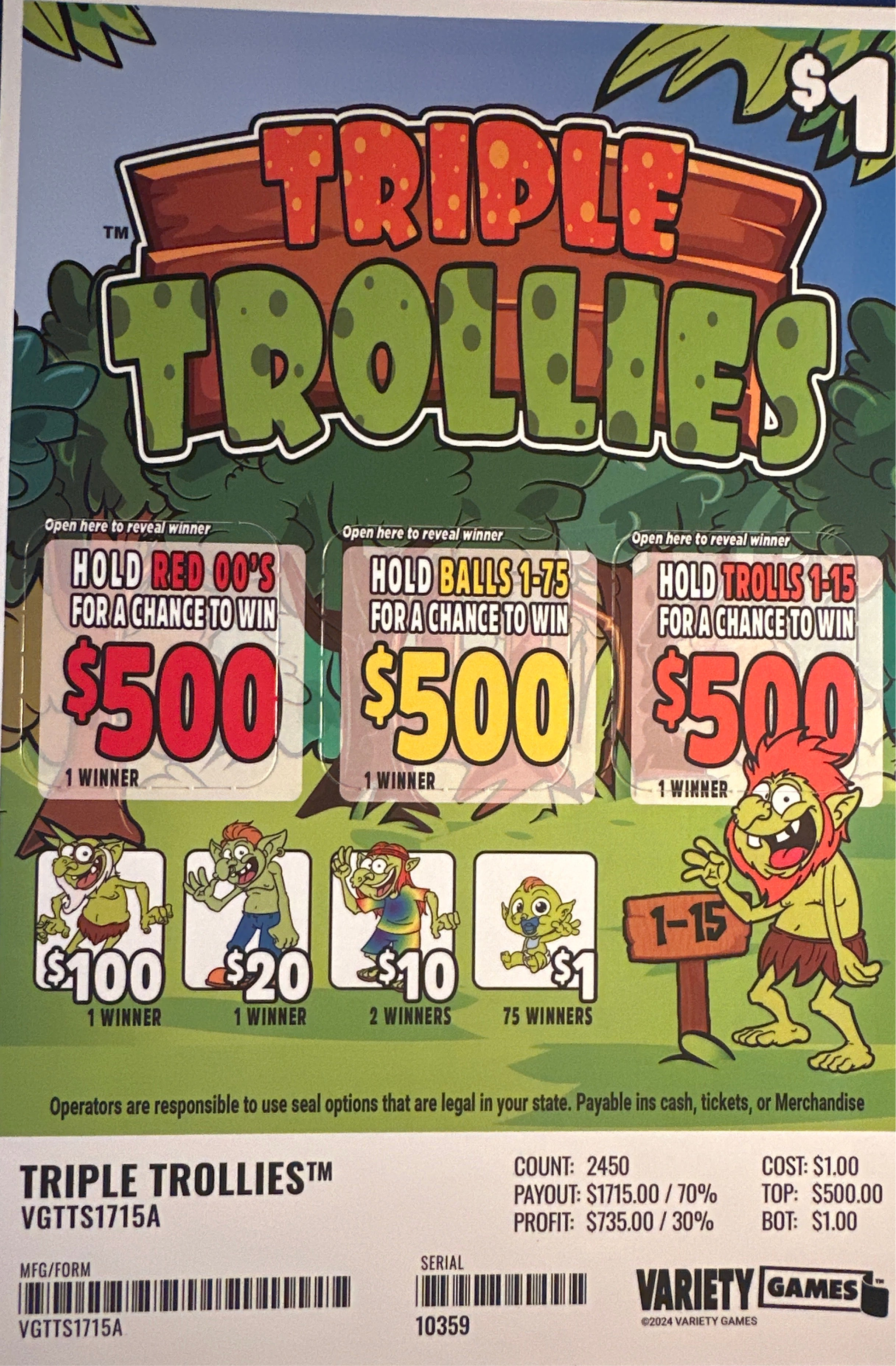 Triple Trollies $1715 2450ct