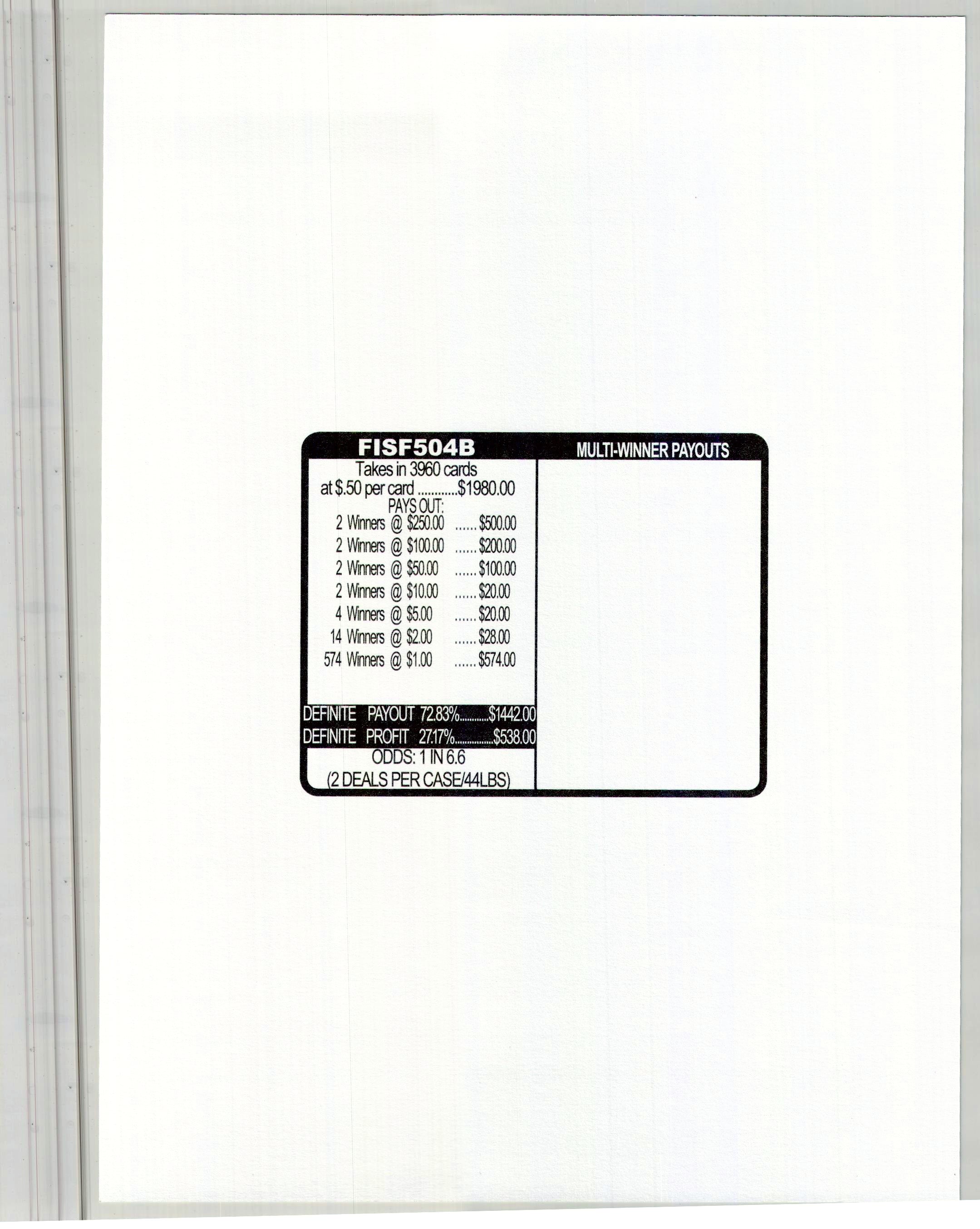 Fiery 7's $0.50 2@$250