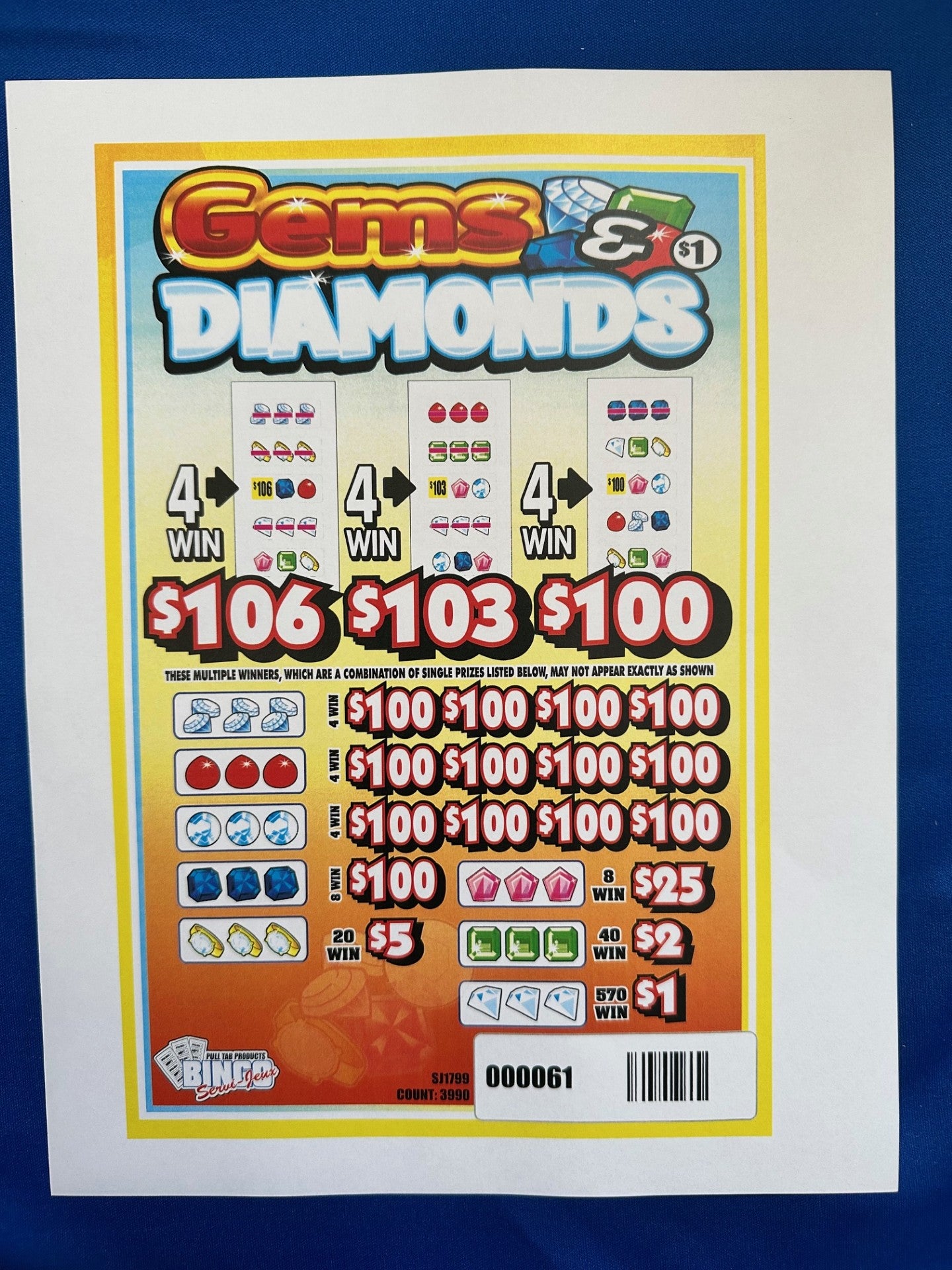 Gems & Diamonds $1 20@$100