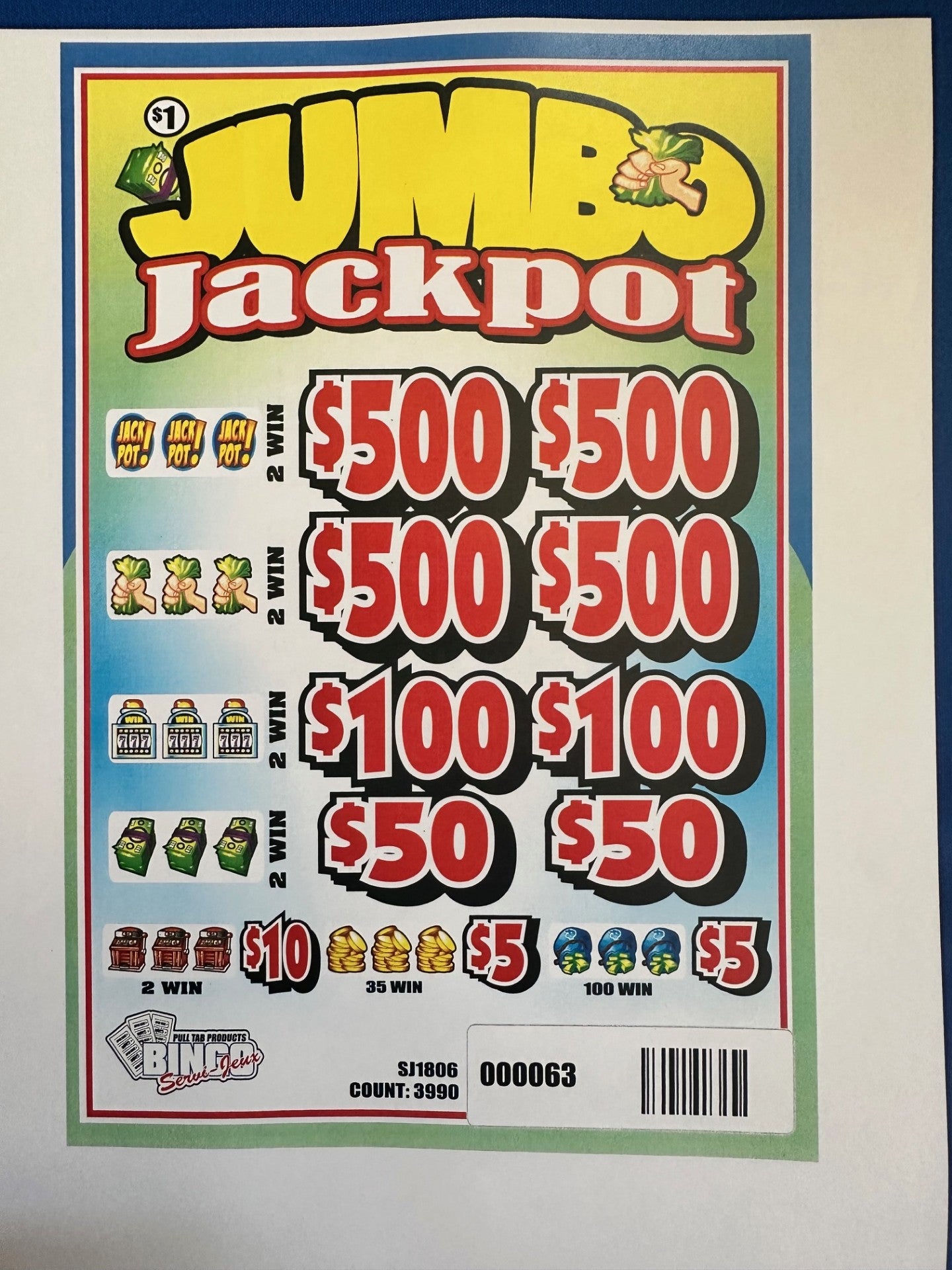 Jumbo Jackpot $1 4@$500