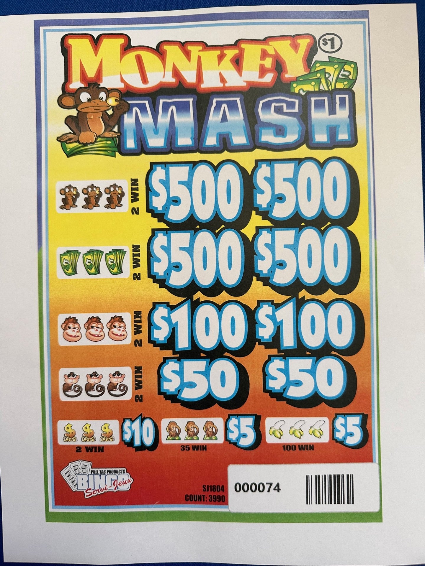 Monkey Mash $1 4@$500
