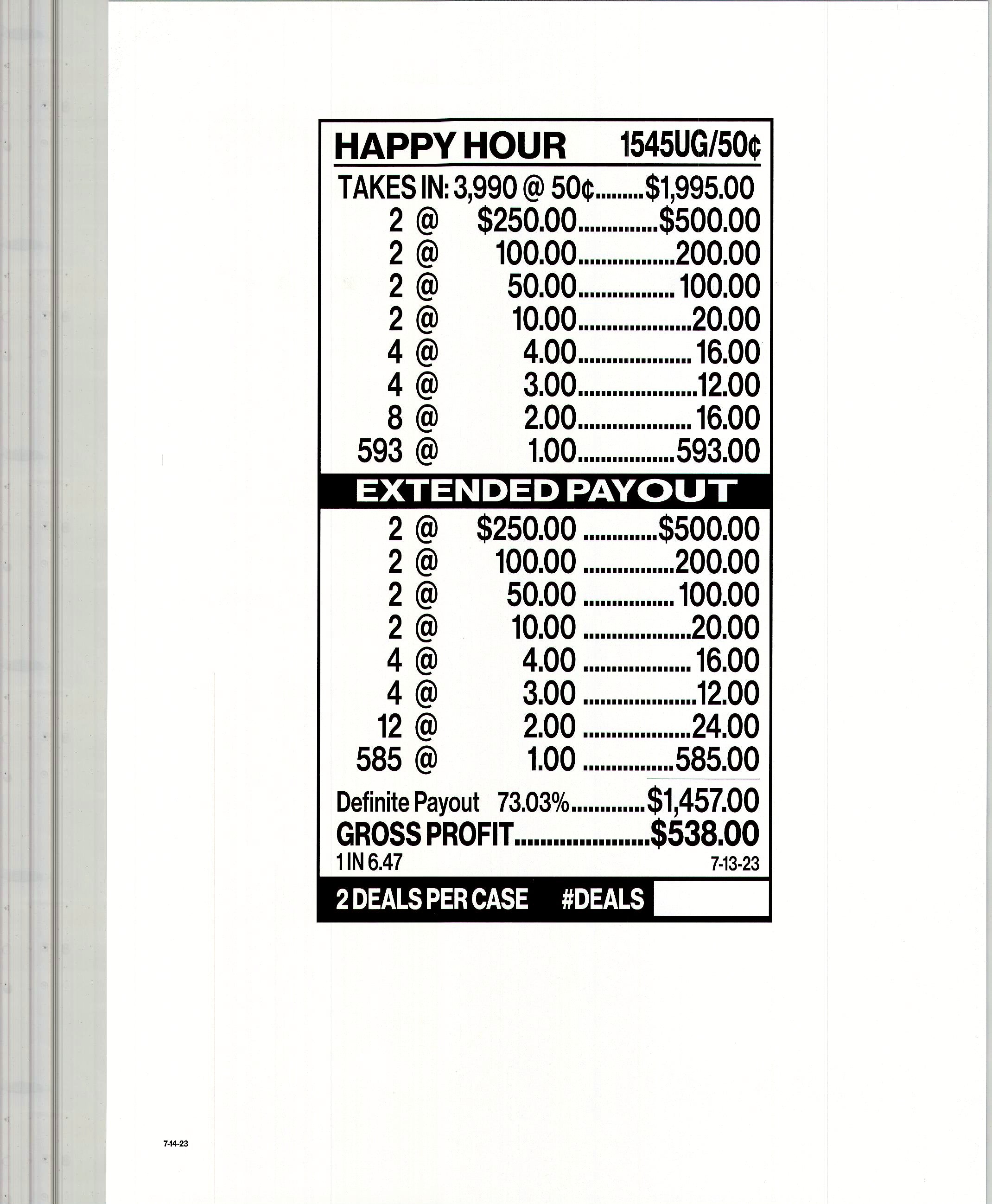 Happy Hour $0.50 2@$250