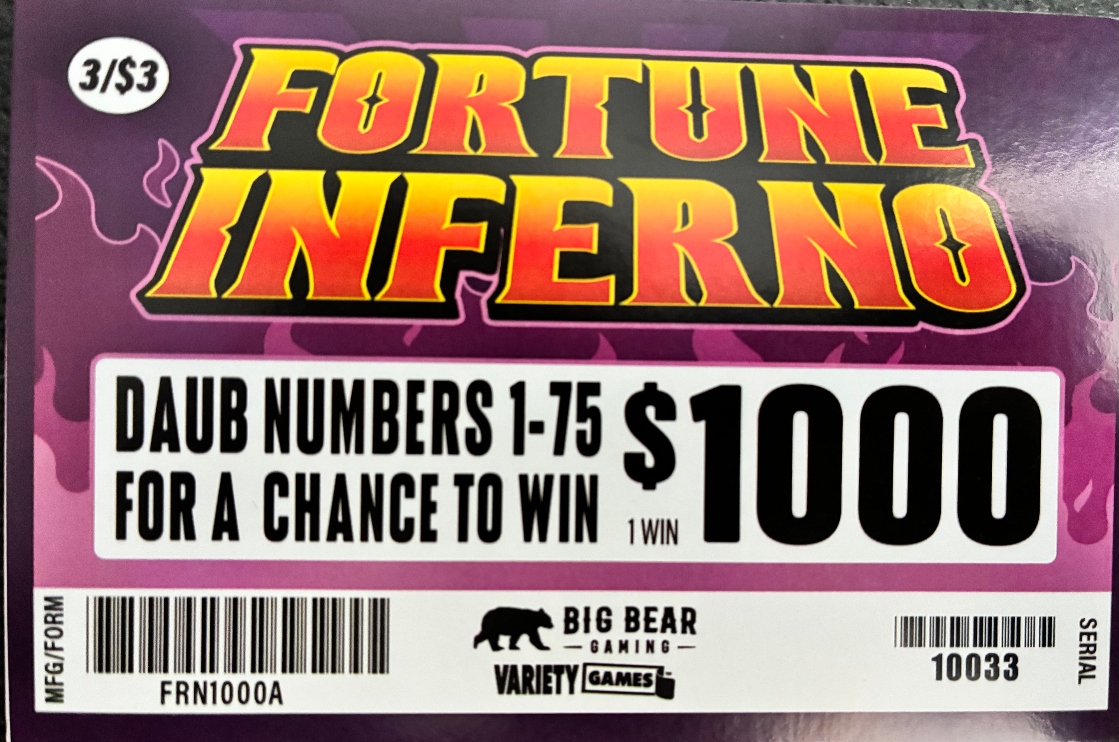 Fortune Inferno $1000 504ct