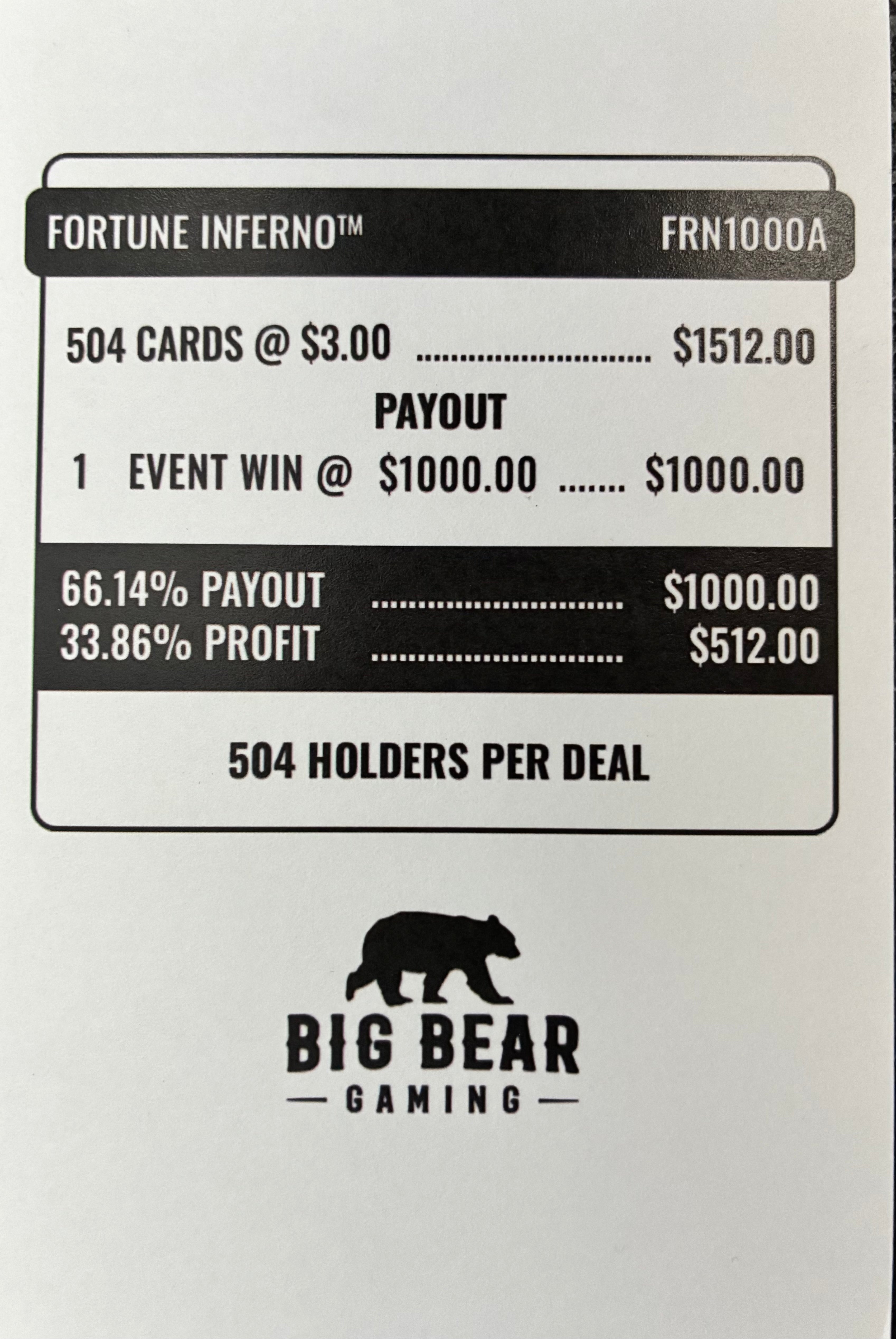 Fortune Inferno $1000 504ct