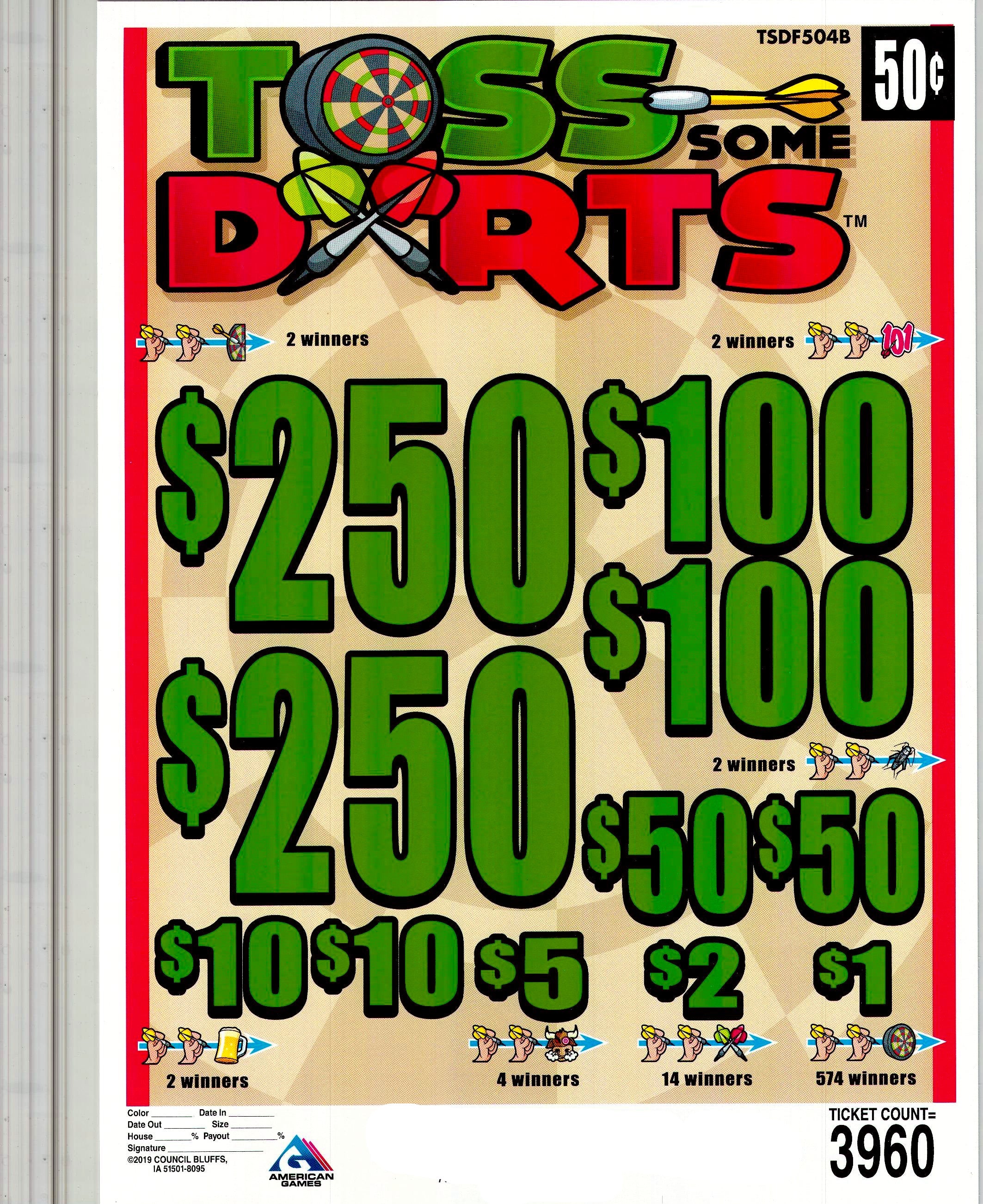 Toss Some Darts $0.50 2@$250